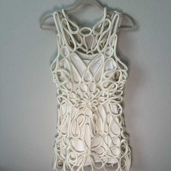 Cult Gaia Danica Crochet Sheer Mini Dress
Coverup Off White SZ S - Picture 10 of 15